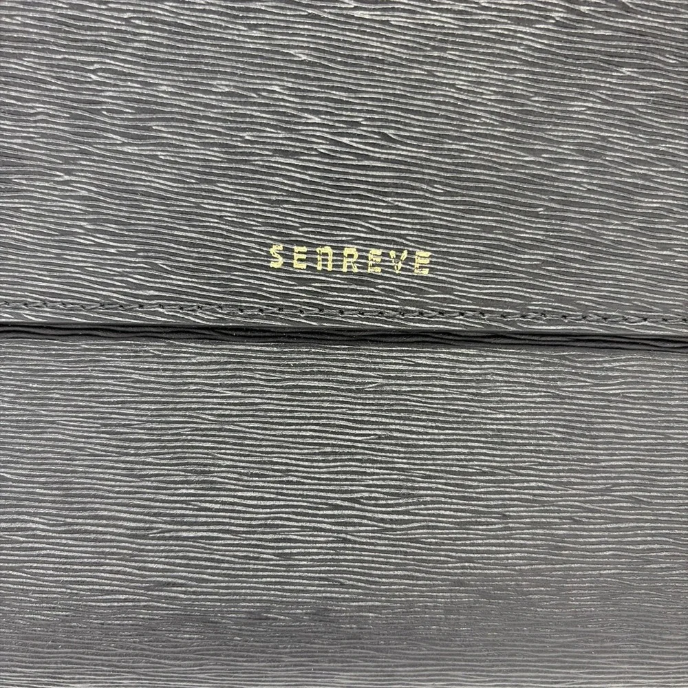 Senreve Clutch Leather Black Zebra Calf Hair Fits And iPad Or Small Laptop